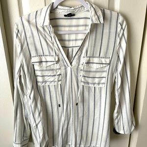 Striped White Blouse